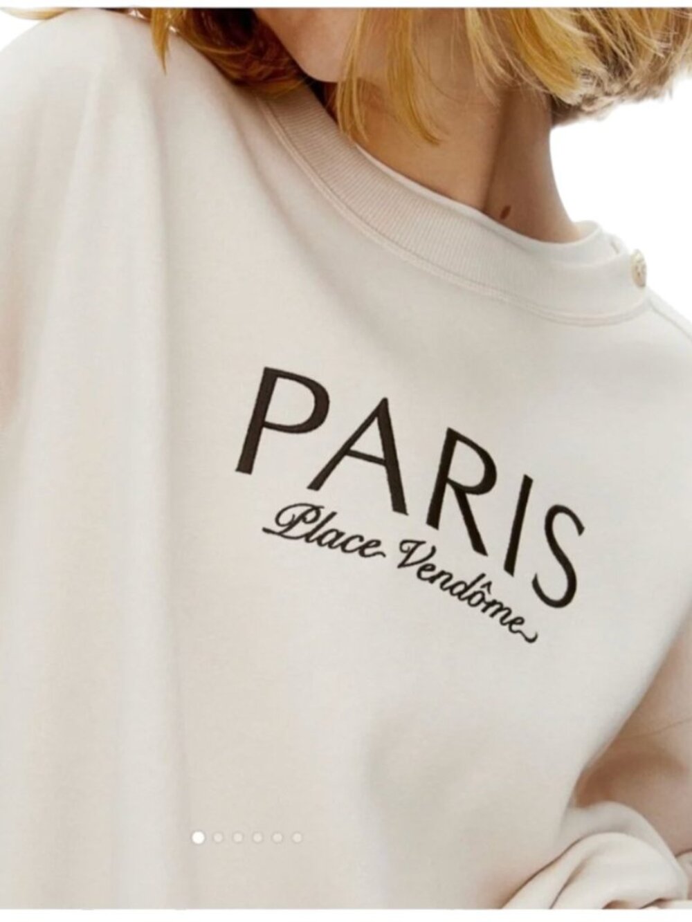 H&M NWT PARIS Place Vendome Gold Button SWEATSHIRT